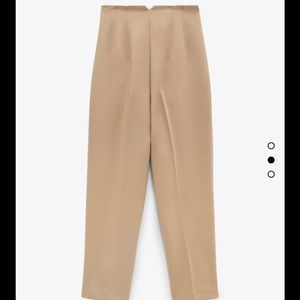 Zara high-waisted pants in taupe brown